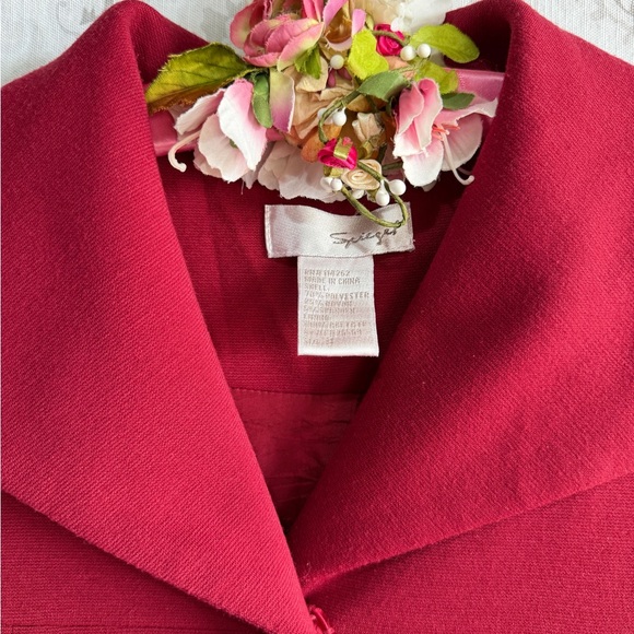 Spiegel Raspberry Red Notched Collar Coat - Picture 6 of 13